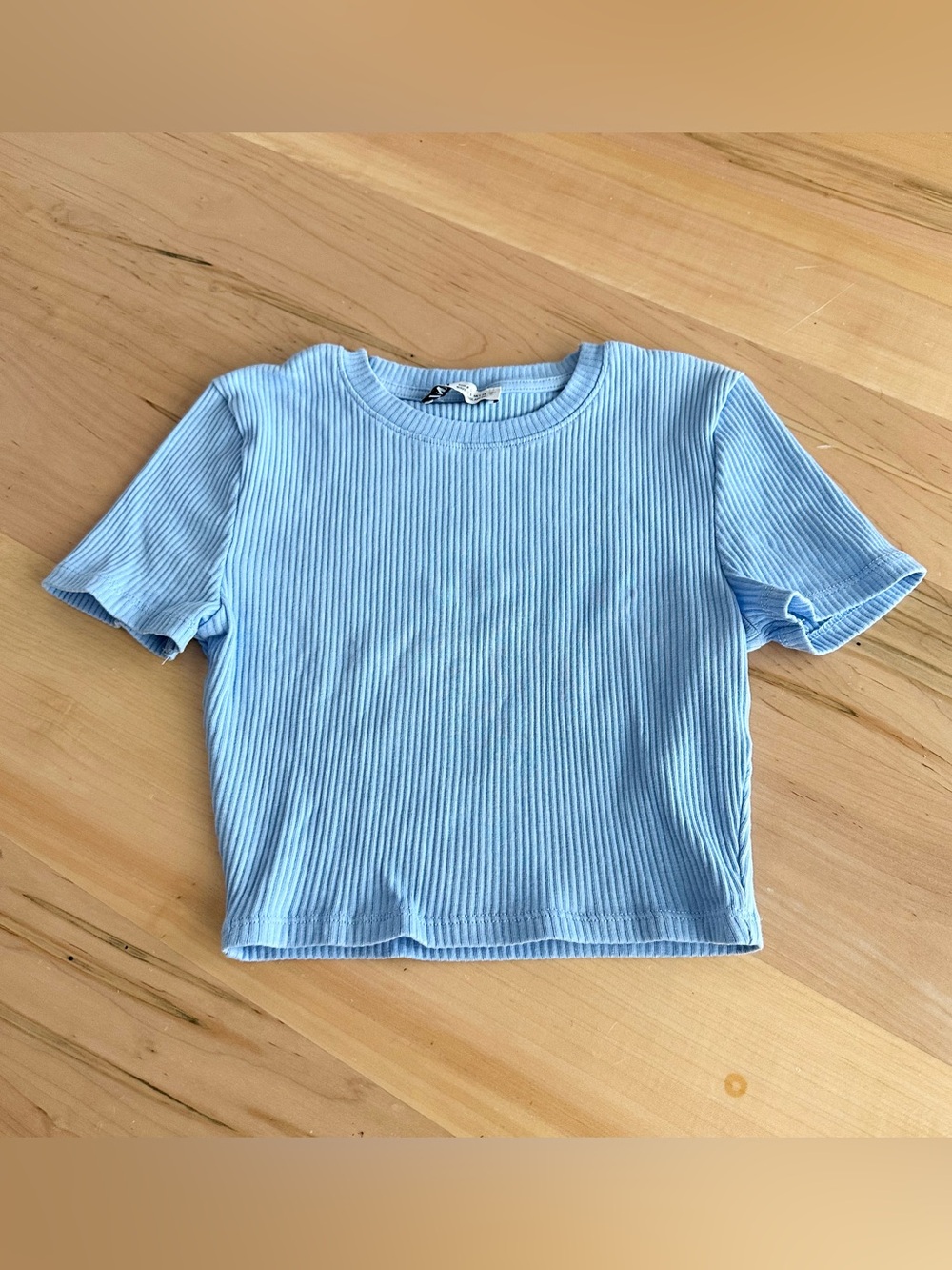 ZARA baby blue crop top S